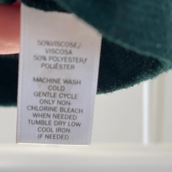 Ann Taylor Loft Dark Green Pleated 3/4 Sleeve Banded Hem  Top Size XS - Picture 8 of 8